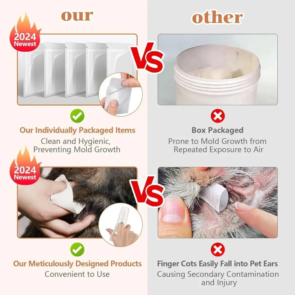 Motaweek Dog & Cat Finger Ear Cleaning Wipes 50 Pk 1.28